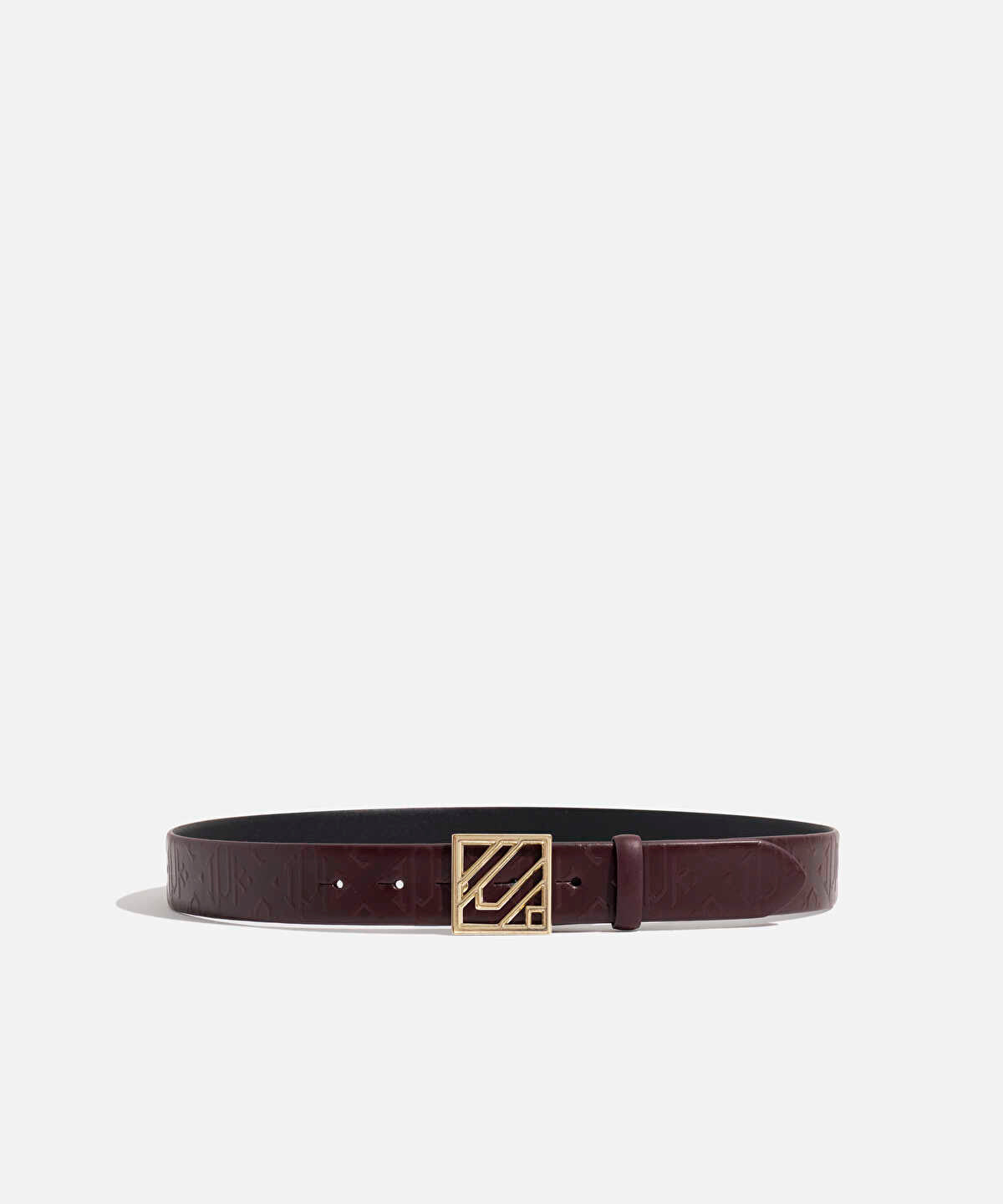Monogram Buckle Leather Belt