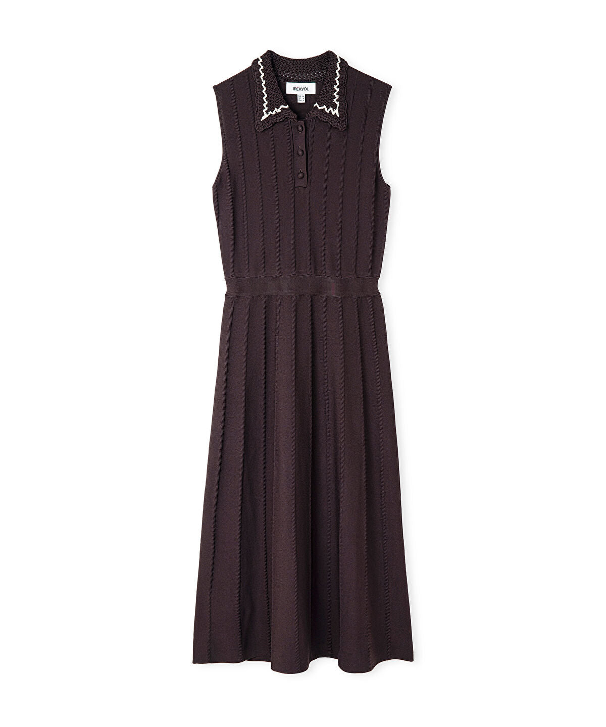Contrast Collar Knit Dress