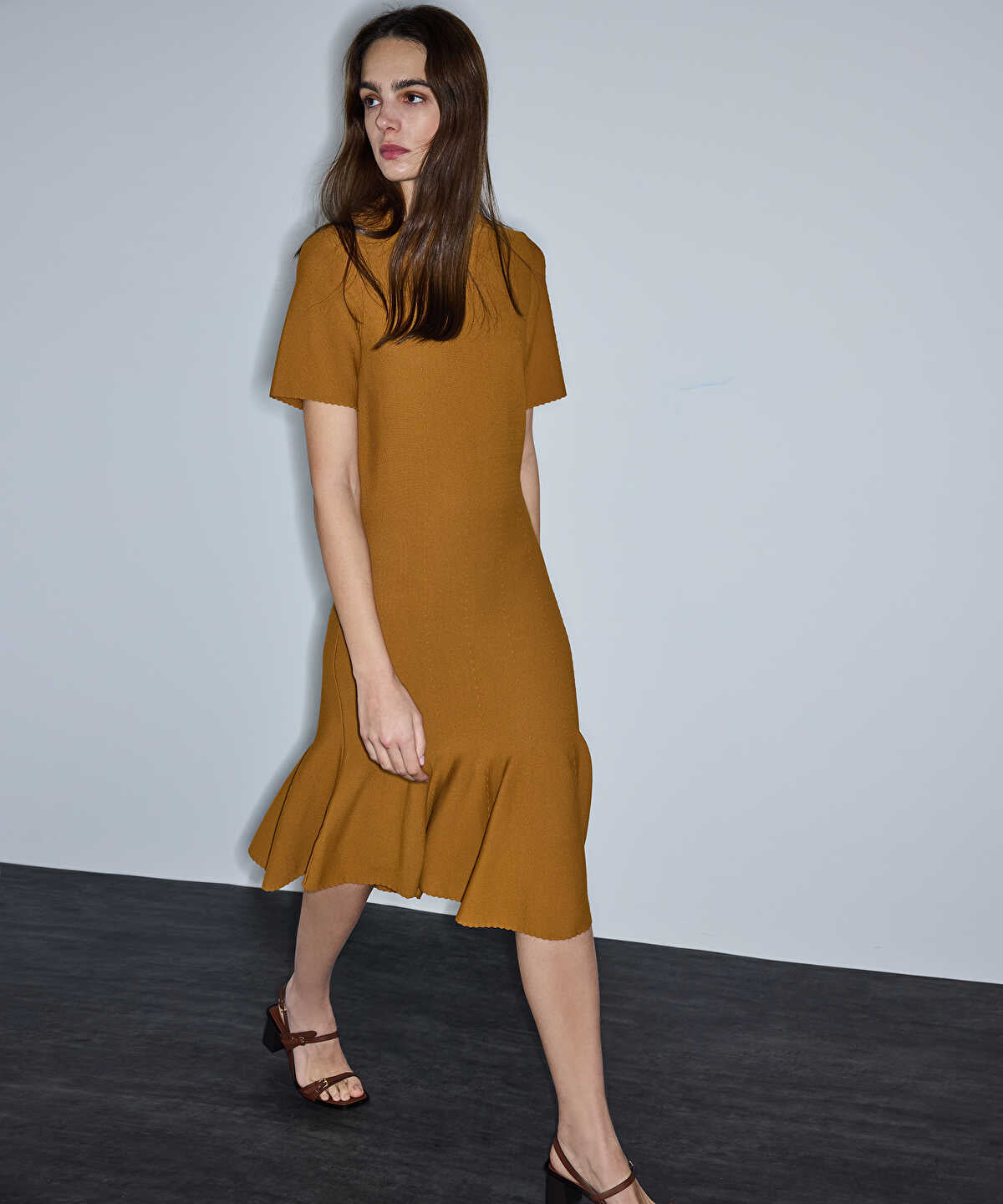 Flounced Knit Dress