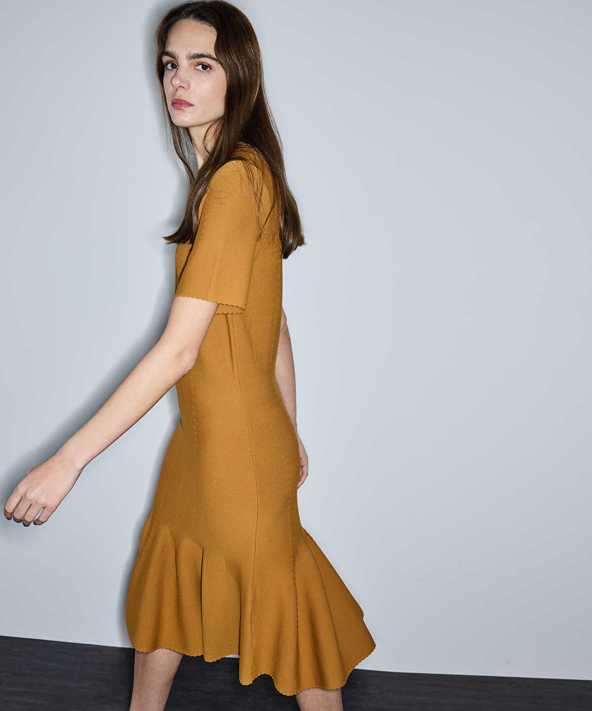 Flounced Knit Dress