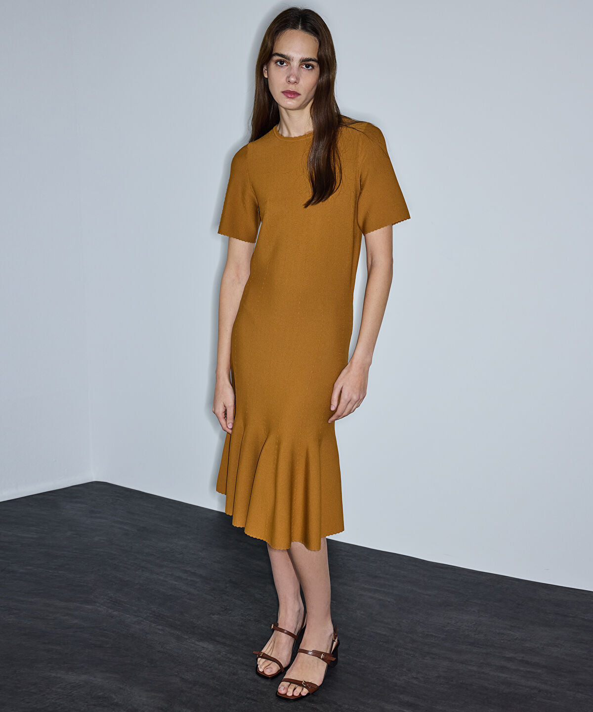 Flounced Knit Dress
