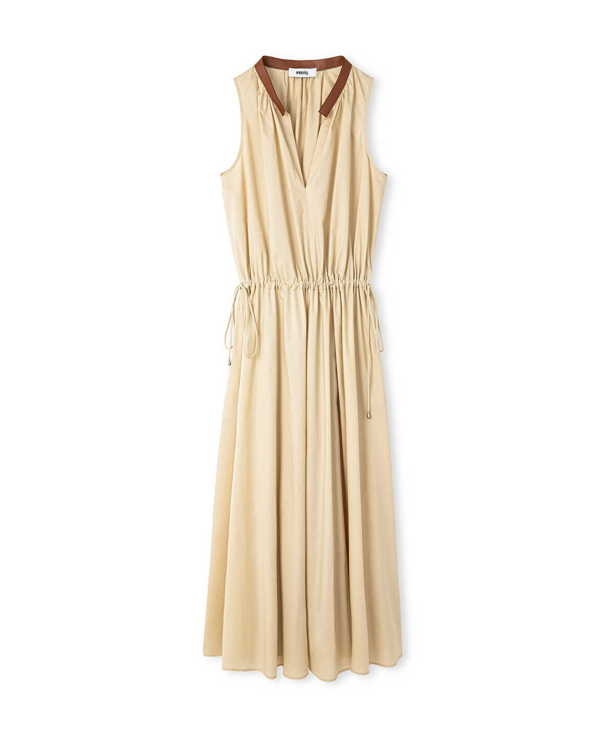 Adjustable Waist Poplin Dress