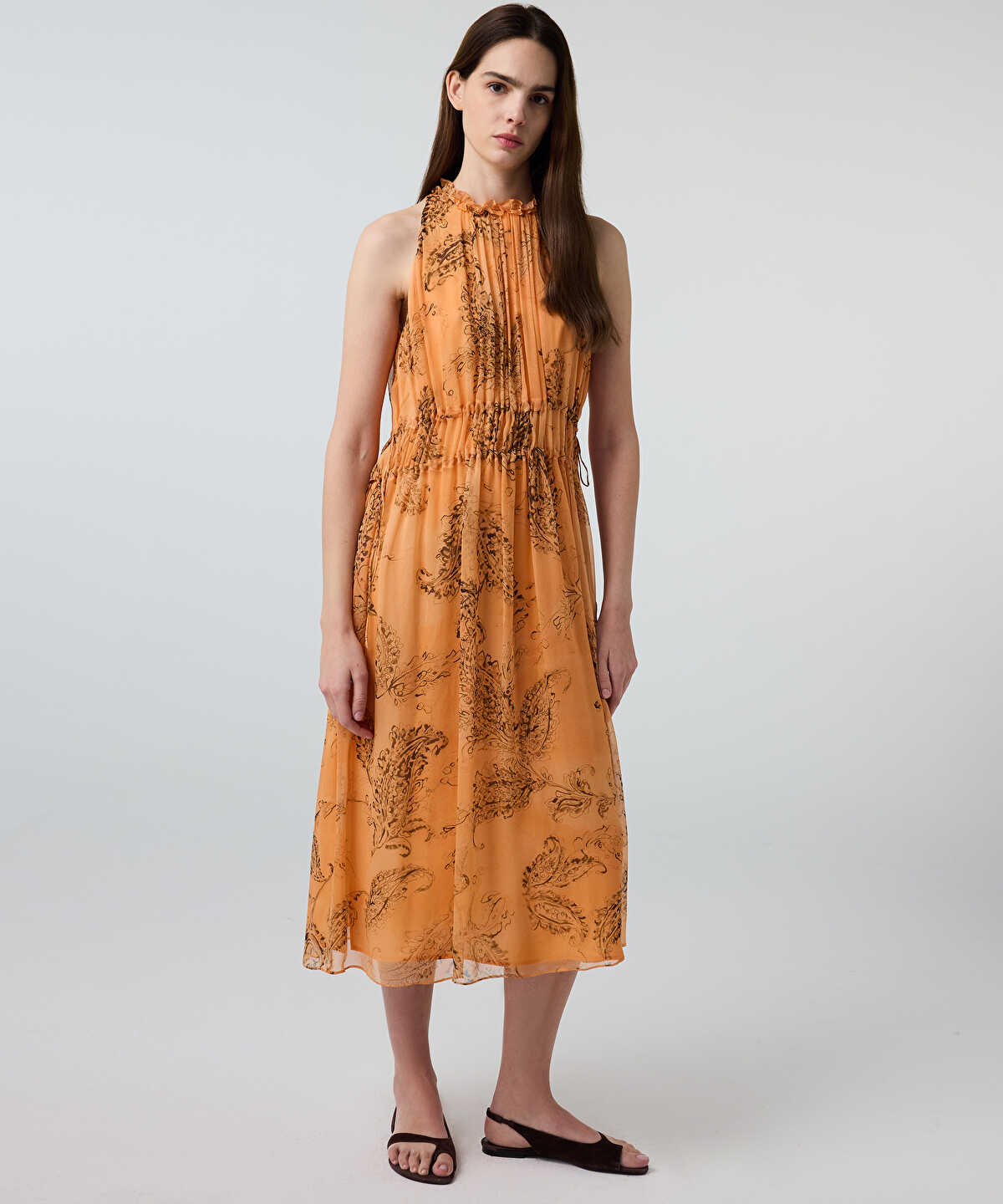Paisley Print Chiffon Dress