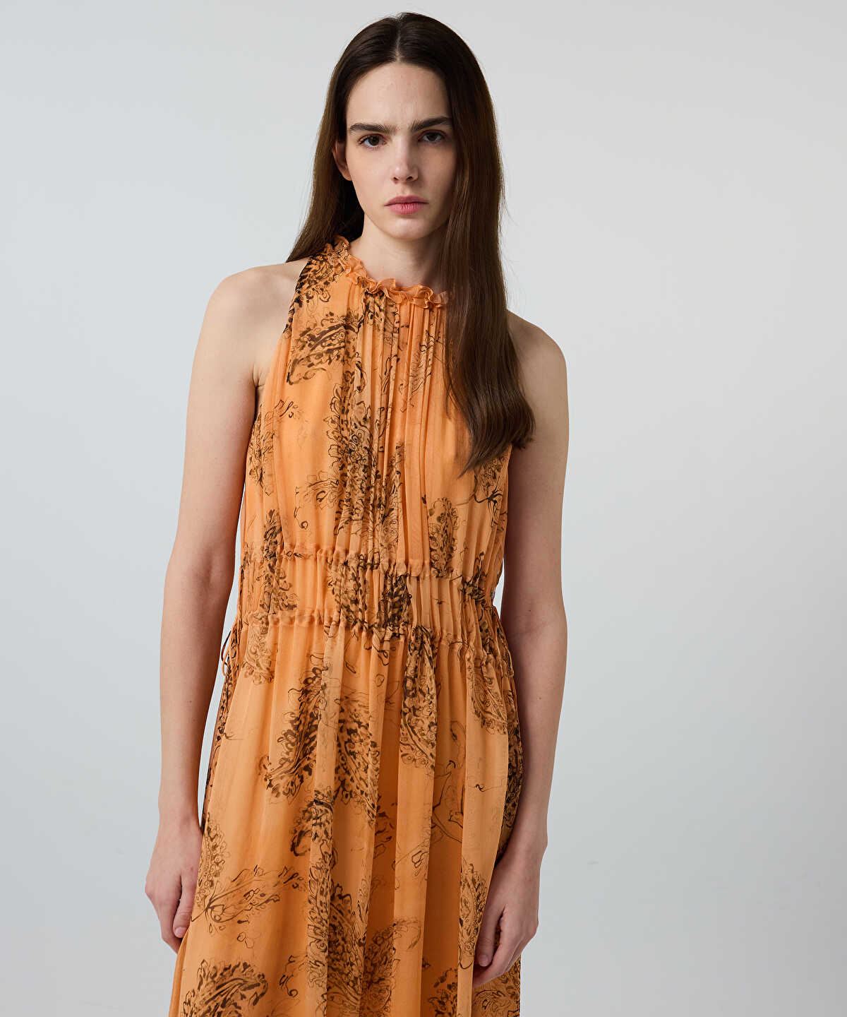 Paisley Print Chiffon Dress
