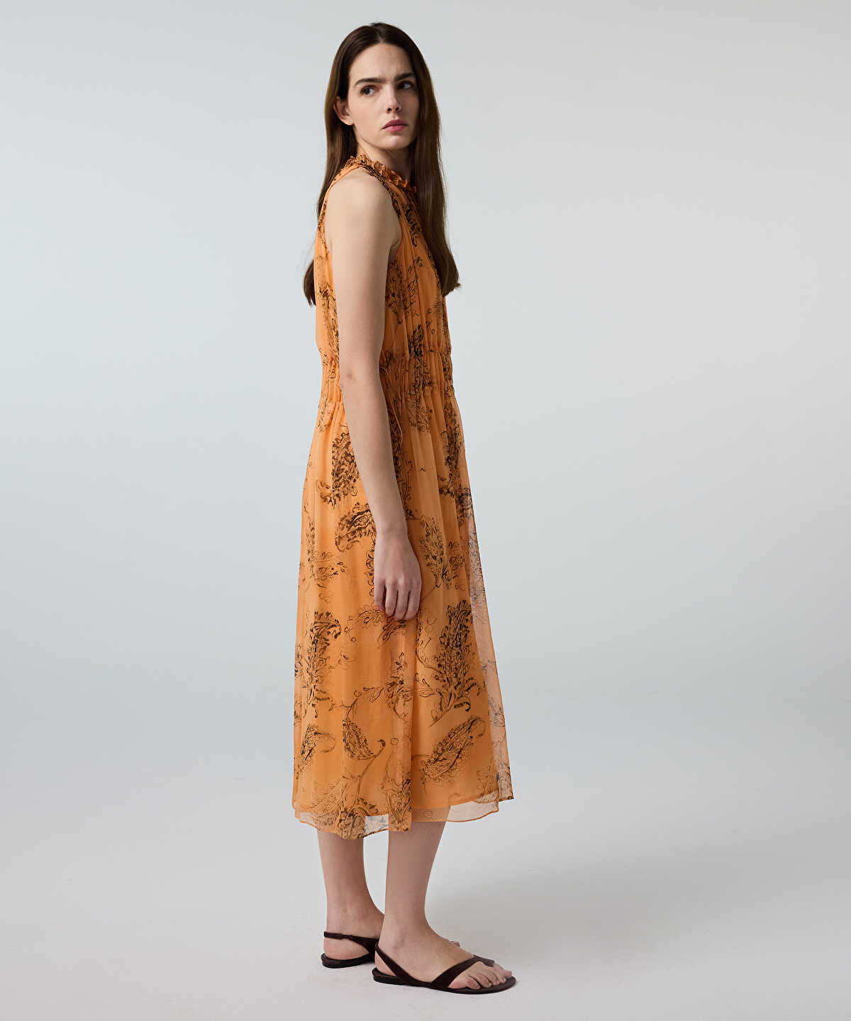 Paisley Print Chiffon Dress