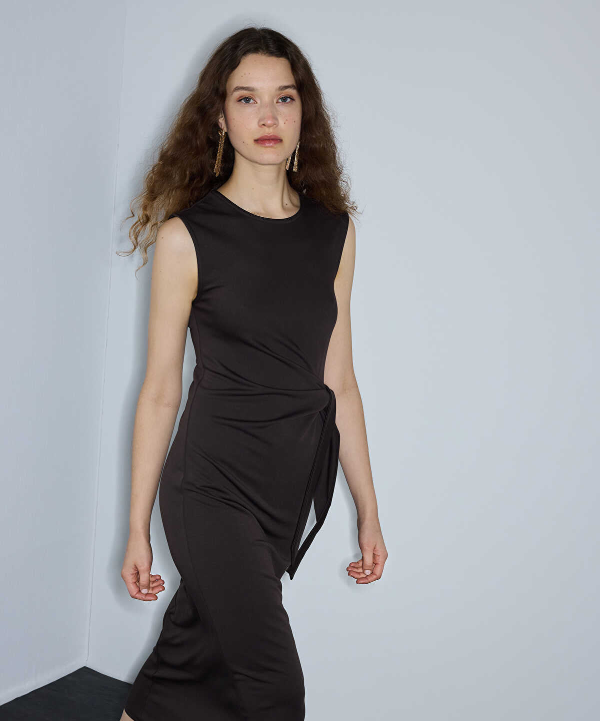 Tie-Waist Midi Dress