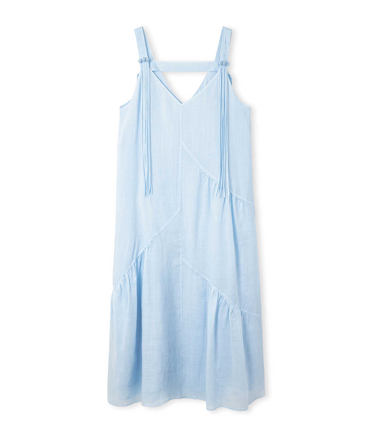 Tassel-Strap Linen Dress
