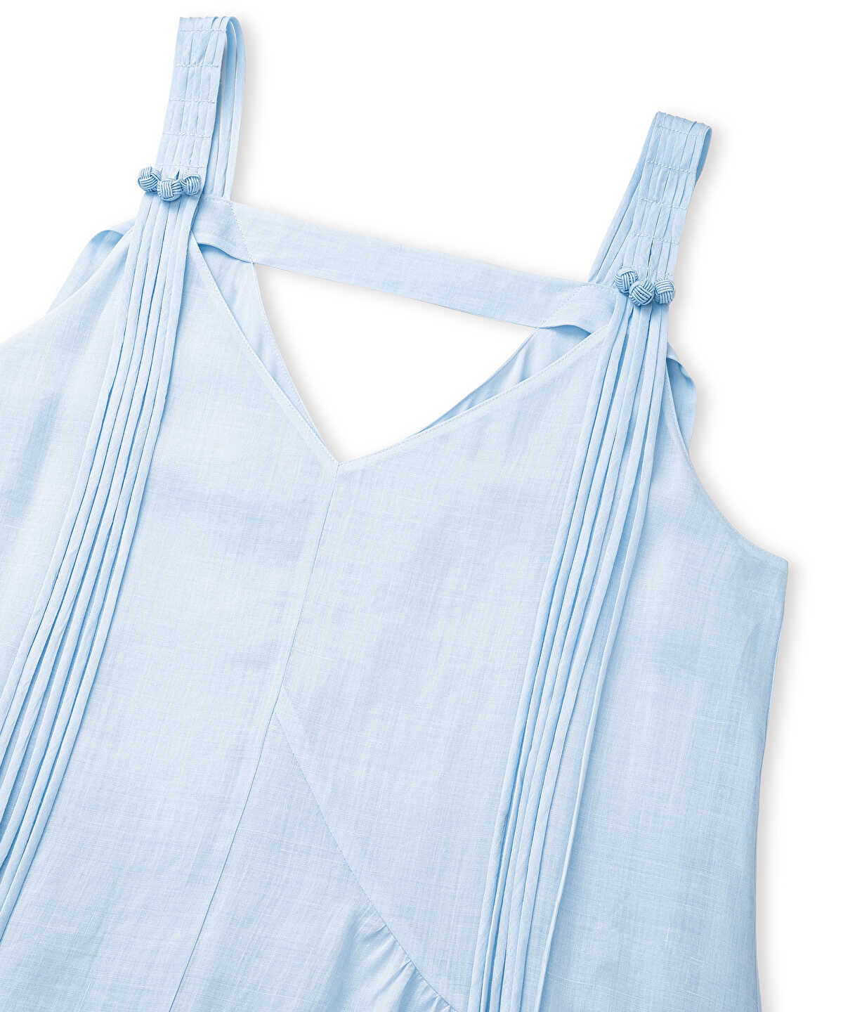 Tassel-Strap Linen Dress