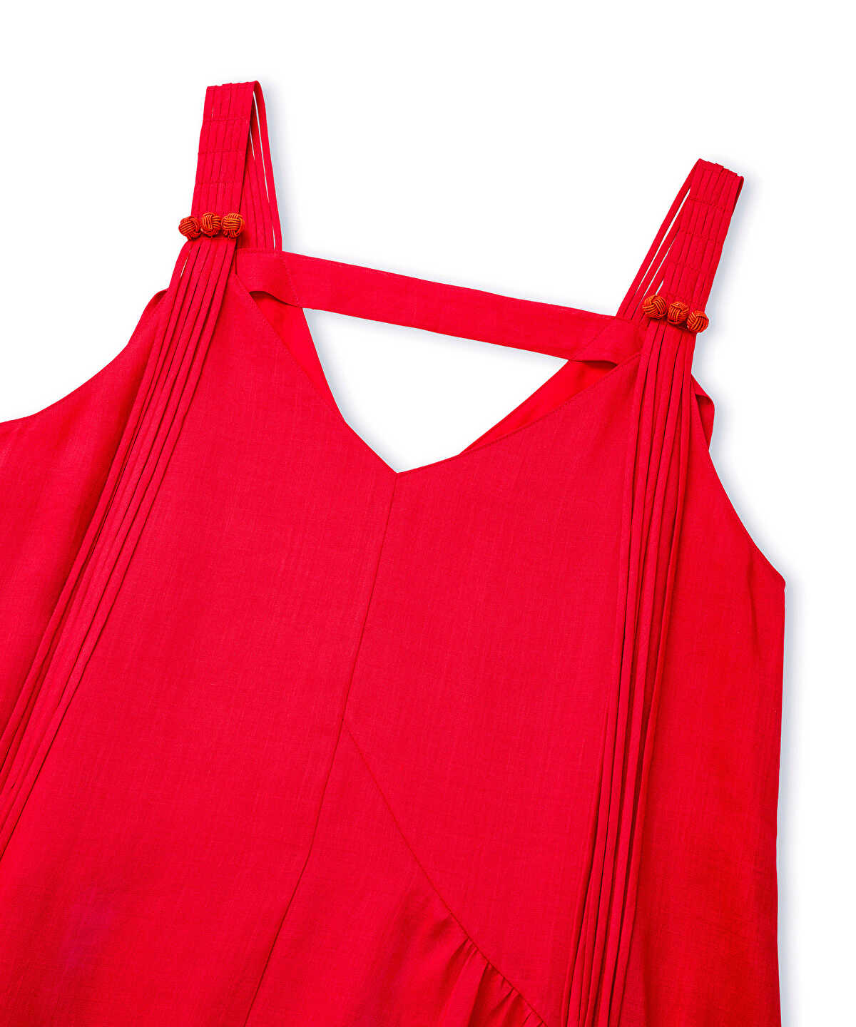 Tassel-Strap Linen Dress