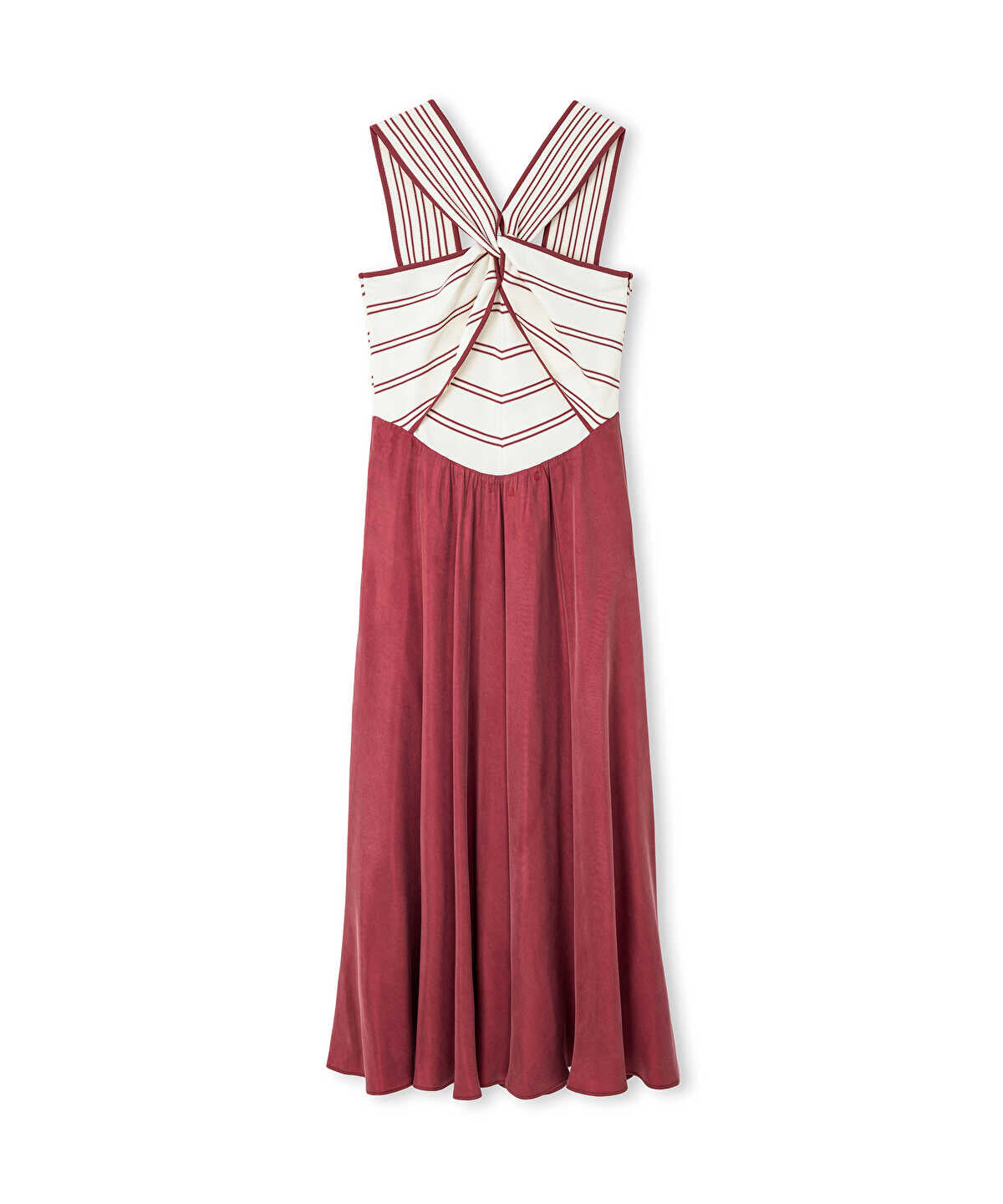 Color-Block Mixed-Media Dress