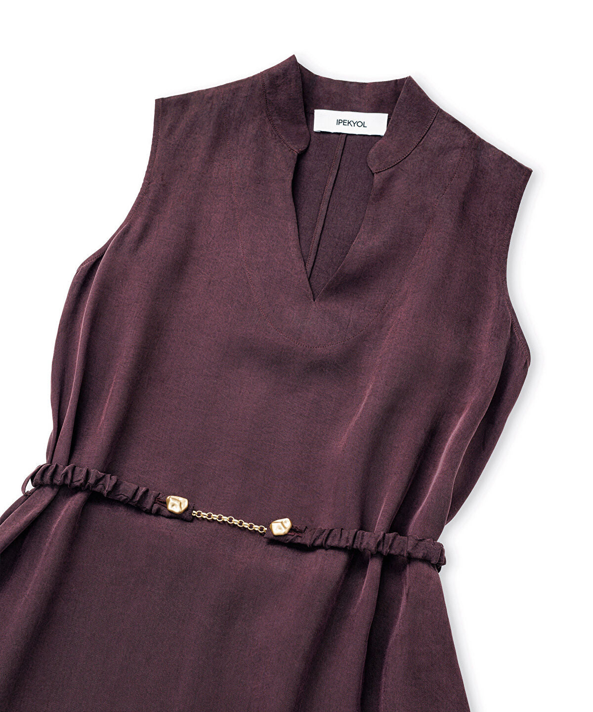 Belted Lyocell Blend Midi Dress