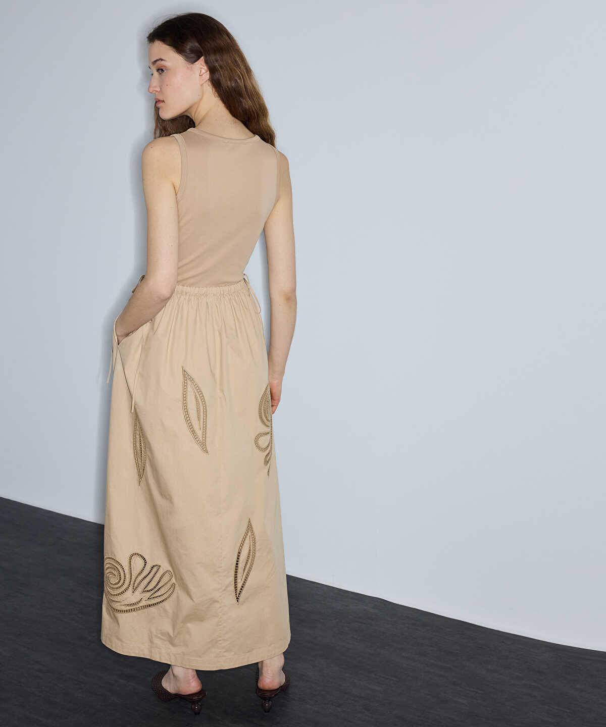 Mixed-Media Embroidered Dress