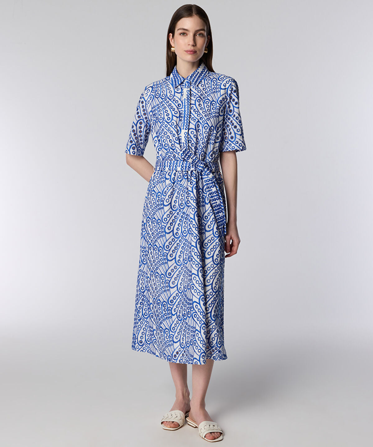 Embroidered Shirt Dress