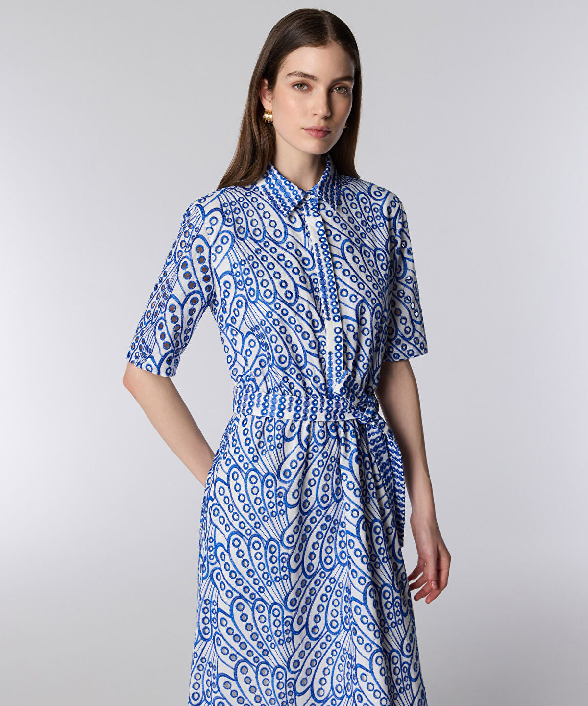 Embroidered Shirt Dress