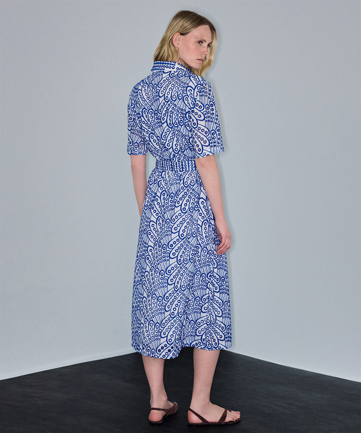 Embroidered Shirt Dress