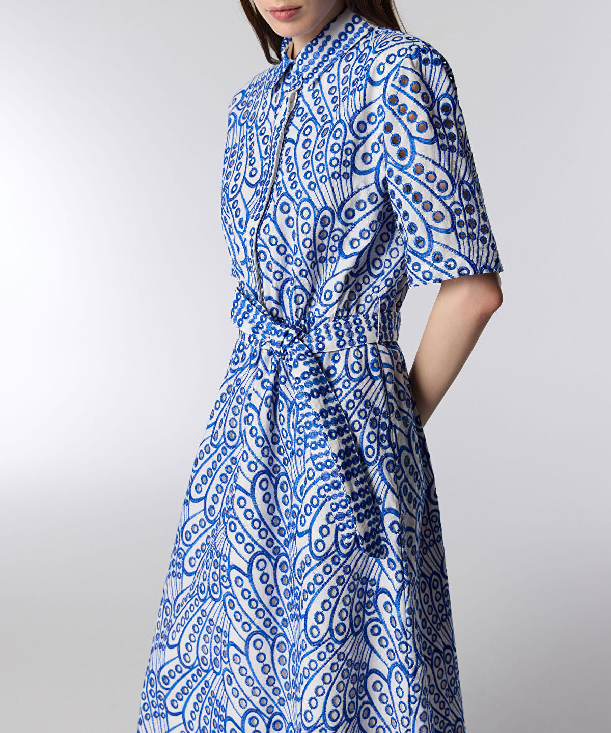 Embroidered Shirt Dress