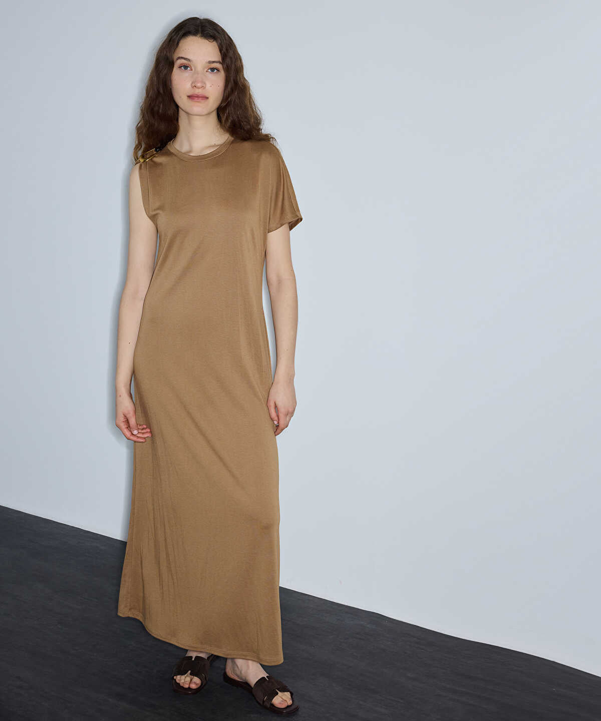 Metal-Accent Asymmetric Dress