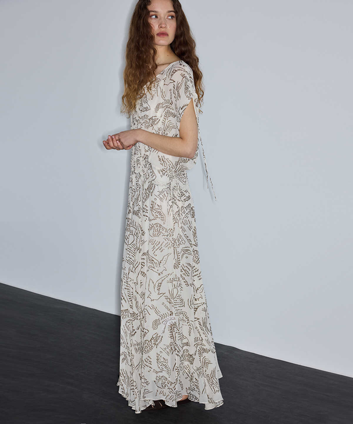Printed Viscose Asymmetric Dress