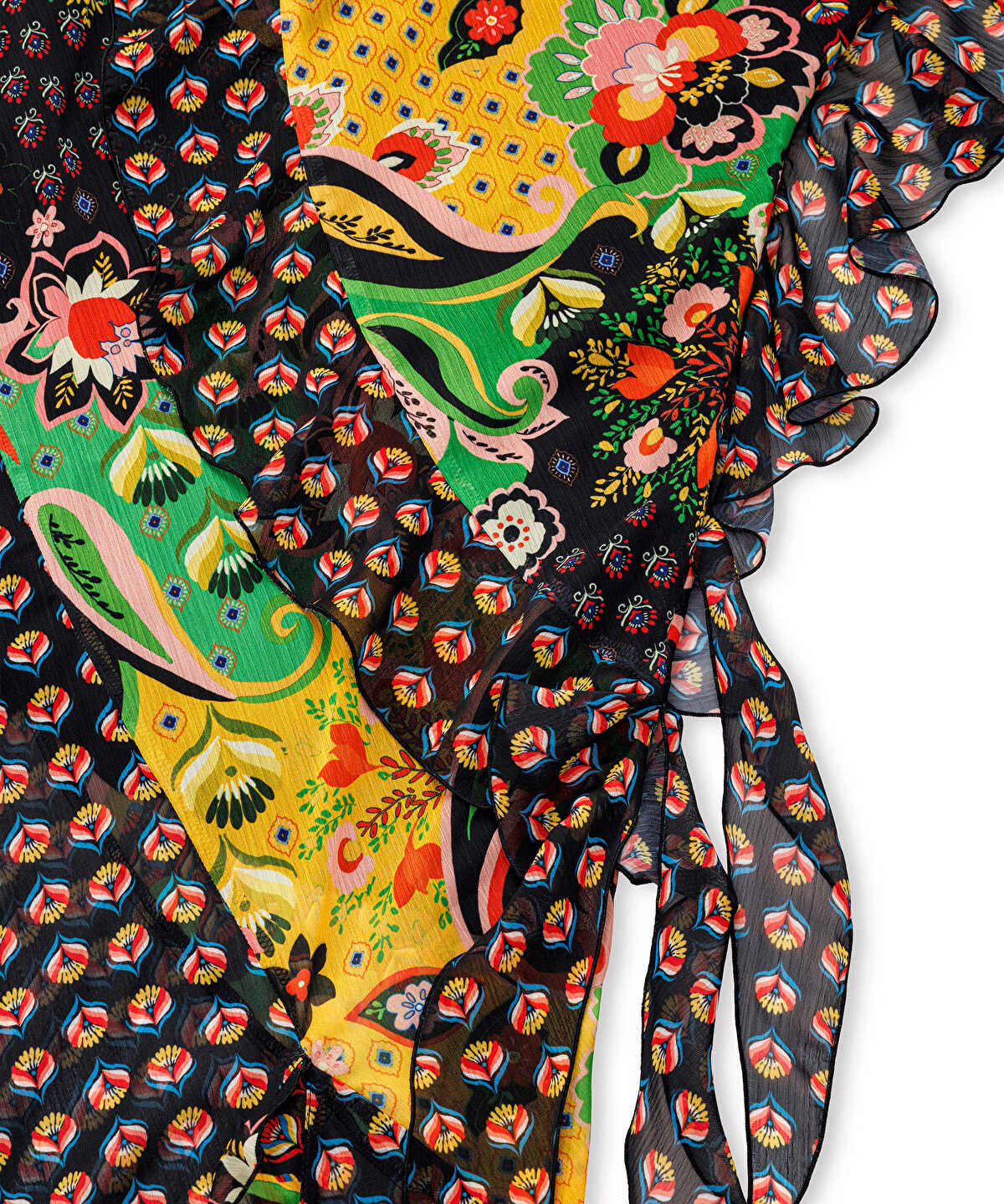Printed Asymmetric Chiffon Dress