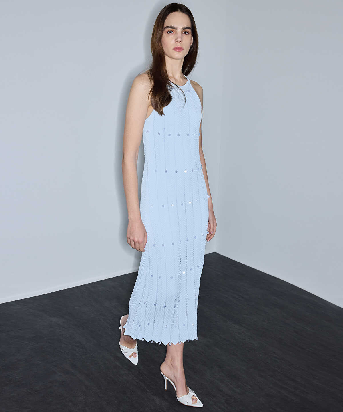 Embellished Halter Dress