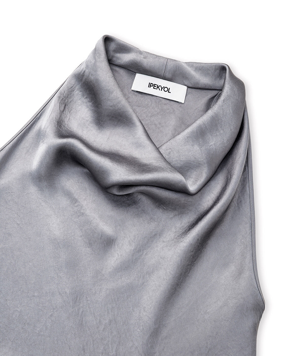 Metallic-Finish Halter Dress
