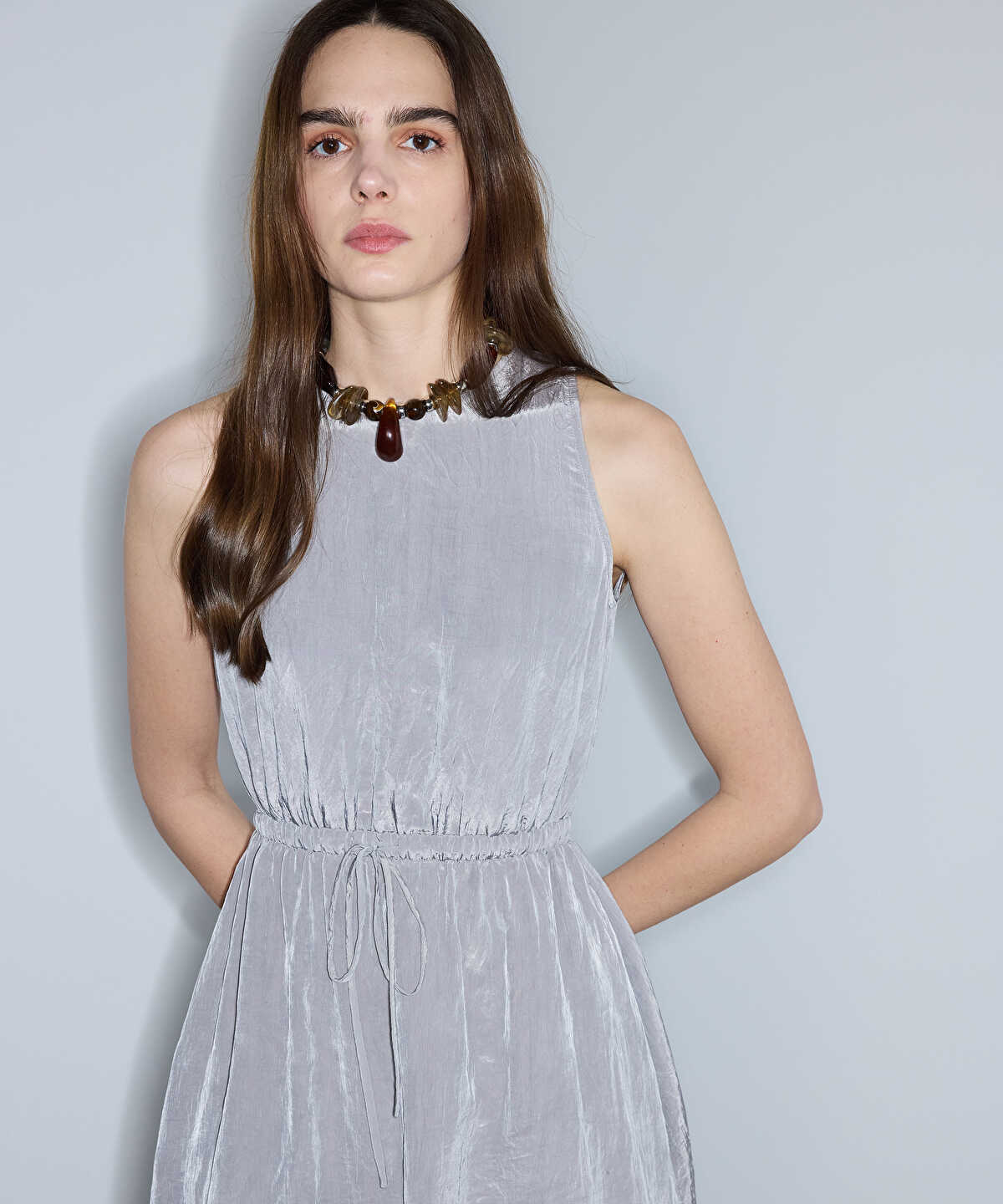 Crinkled-Texture Dress