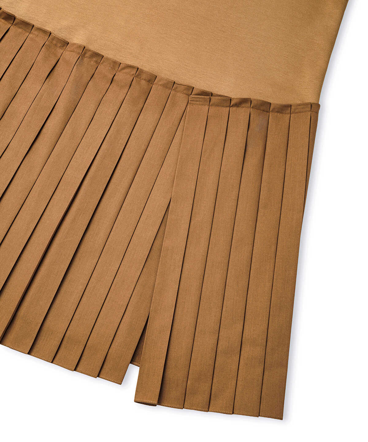Pleated Mixed-Media Dress