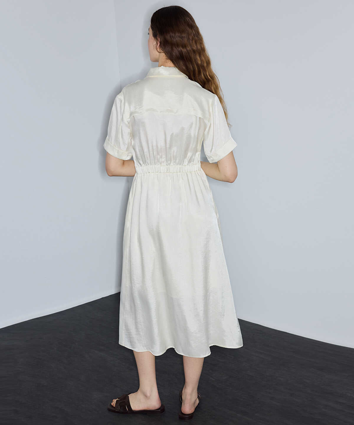 Elasticated Waist Shirt Dress