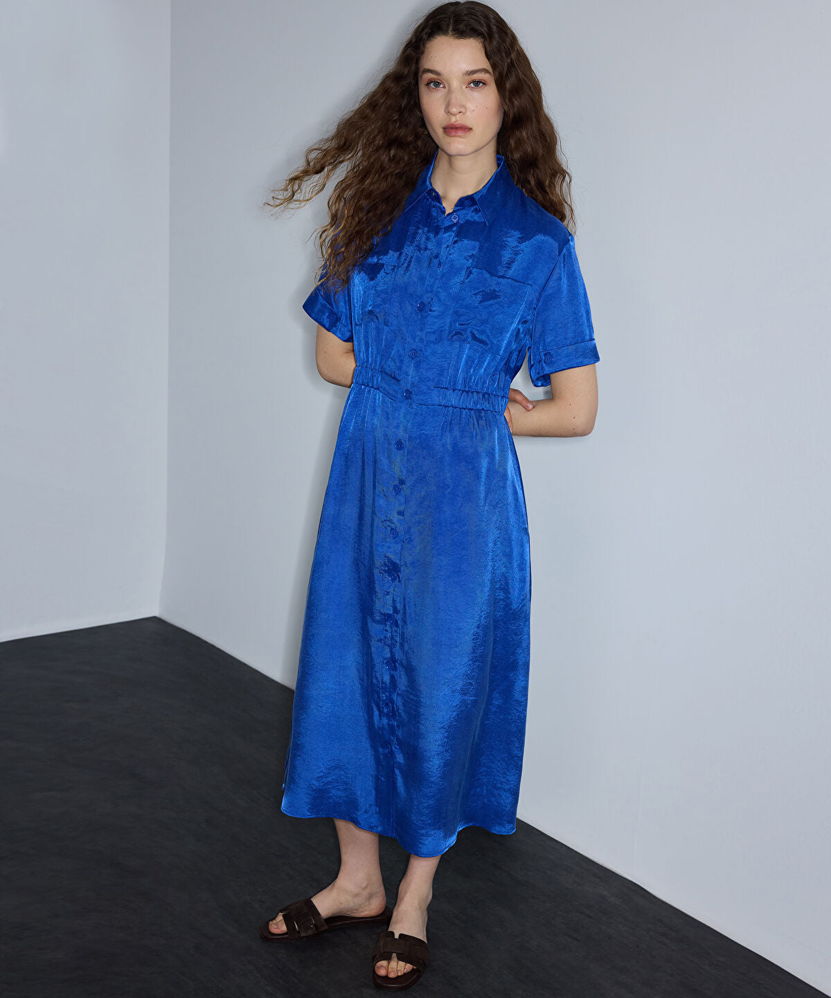 Elasticated Waist Shirt Dress