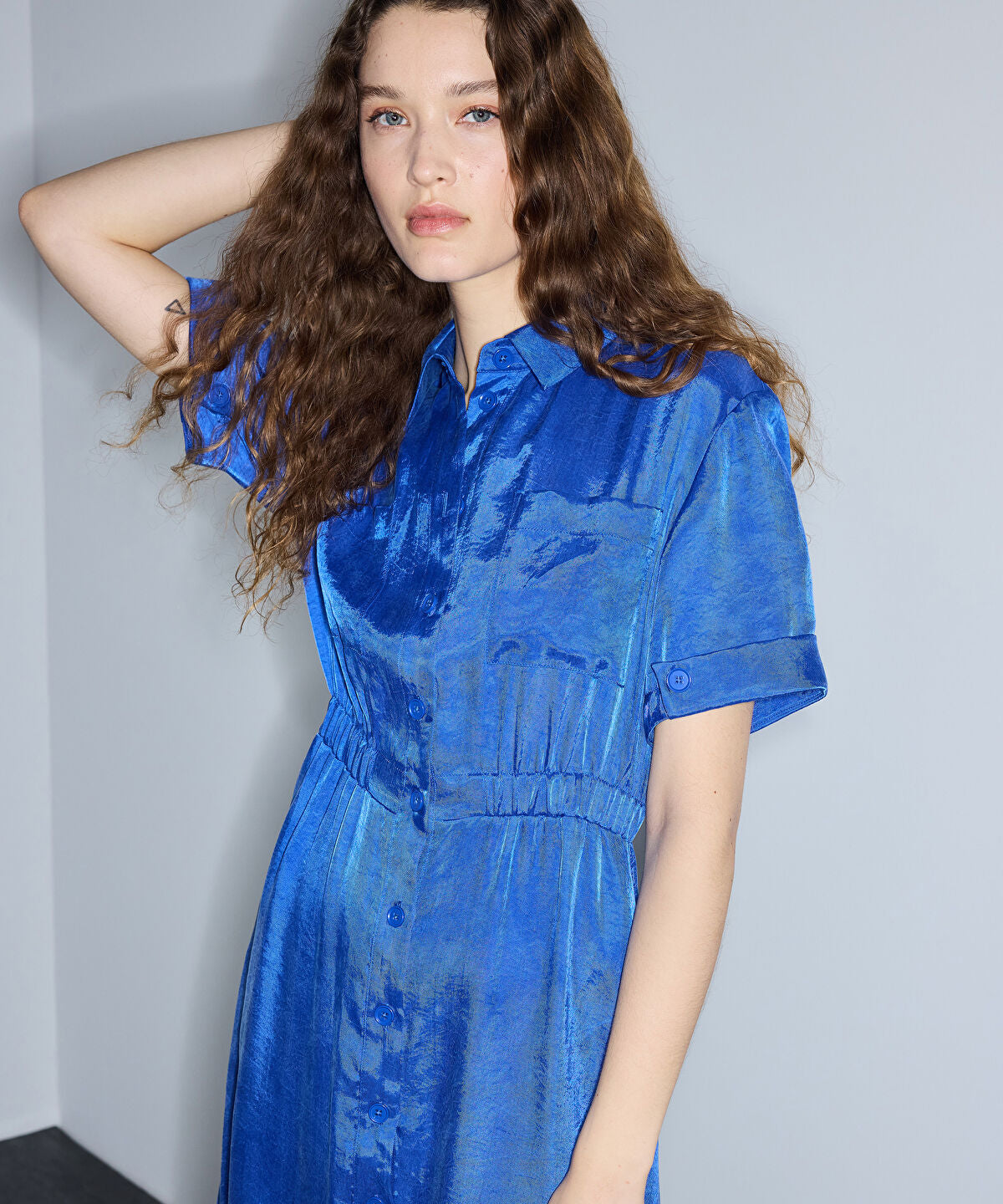 Elasticated Waist Shirt Dress