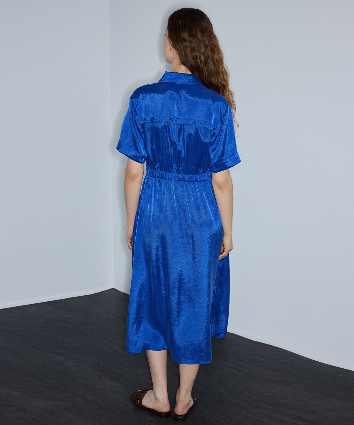 Elasticated Waist Shirt Dress