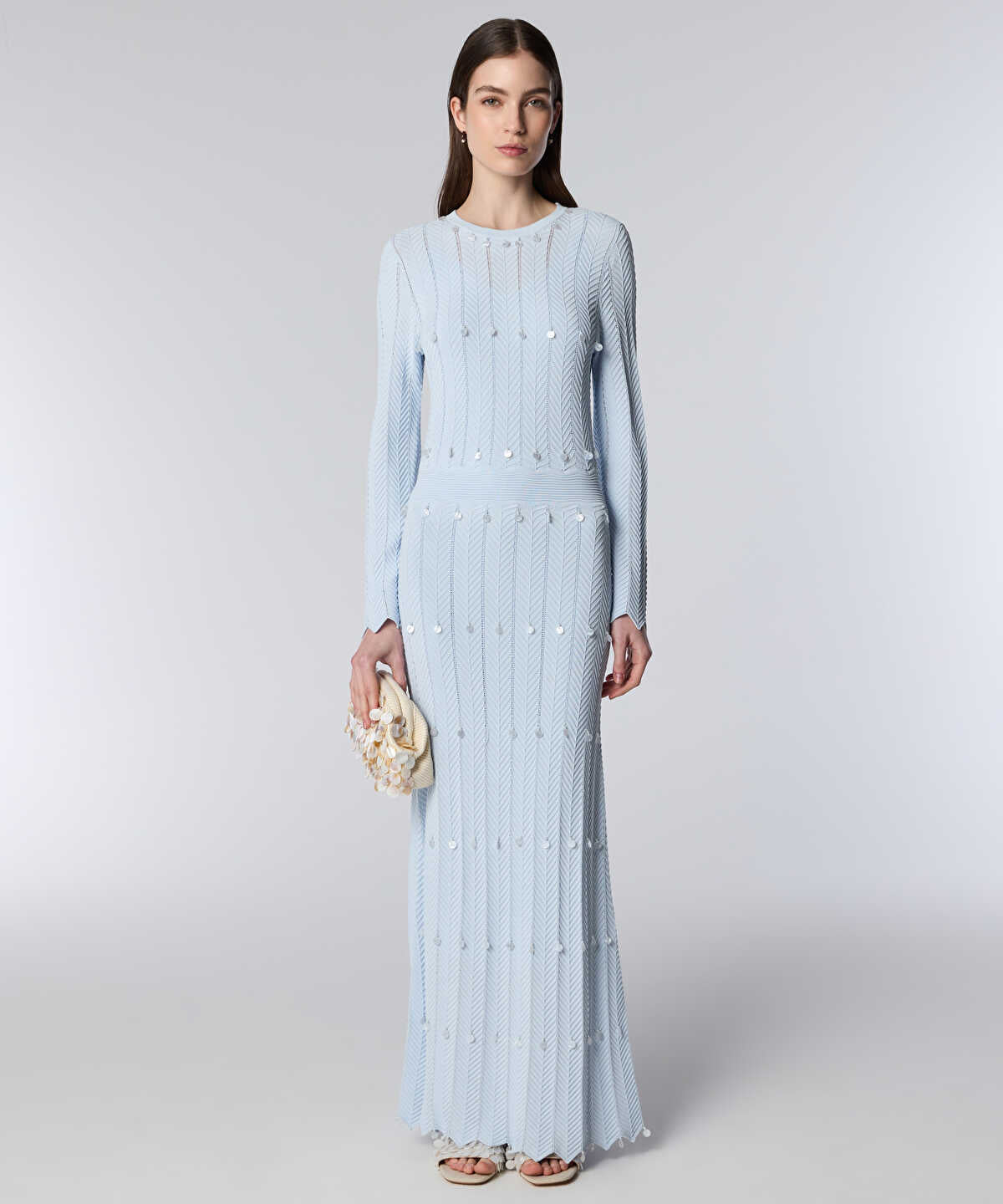 Sequin-Embellished Knit Dress