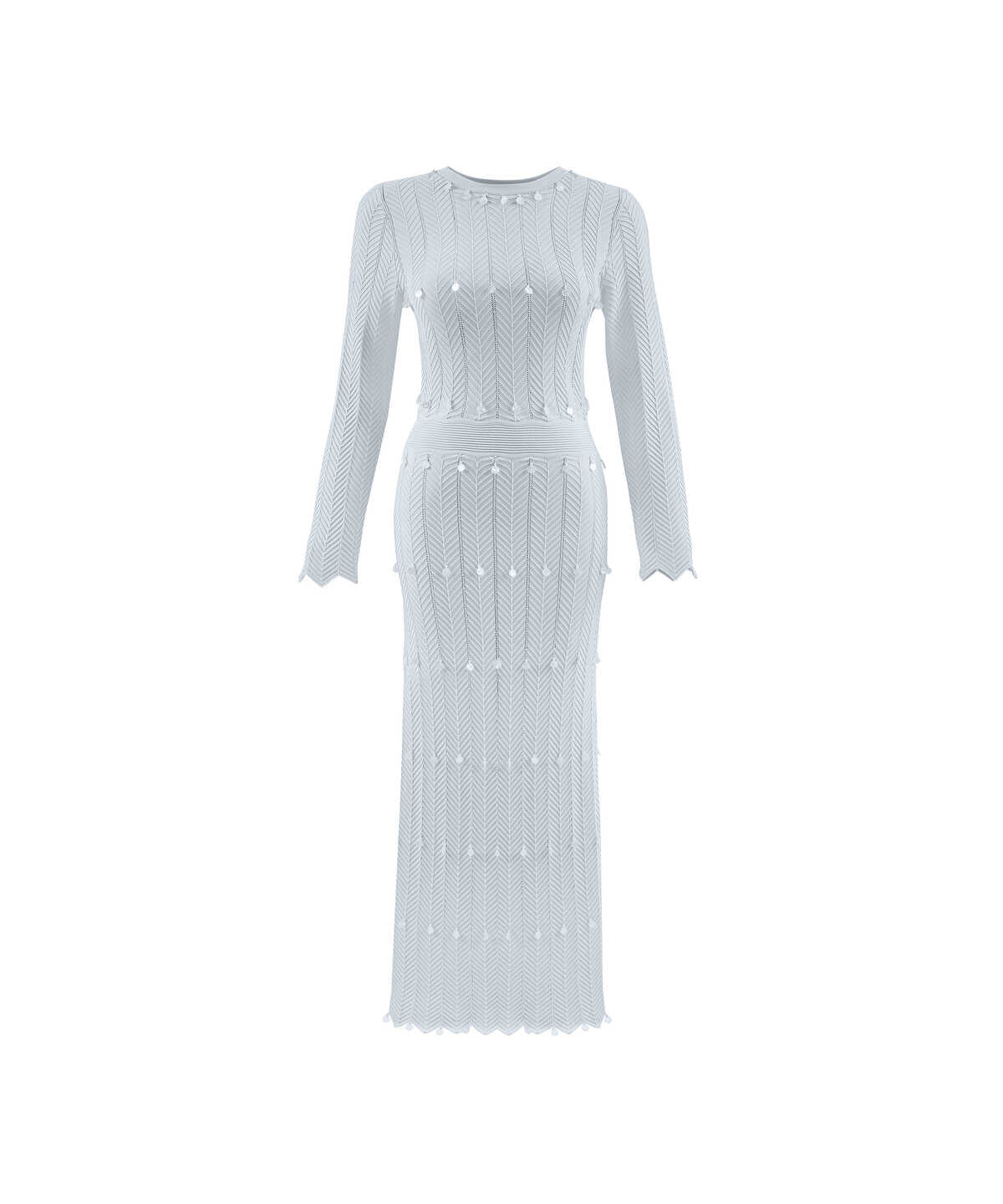 Sequin-Embellished Knit Dress