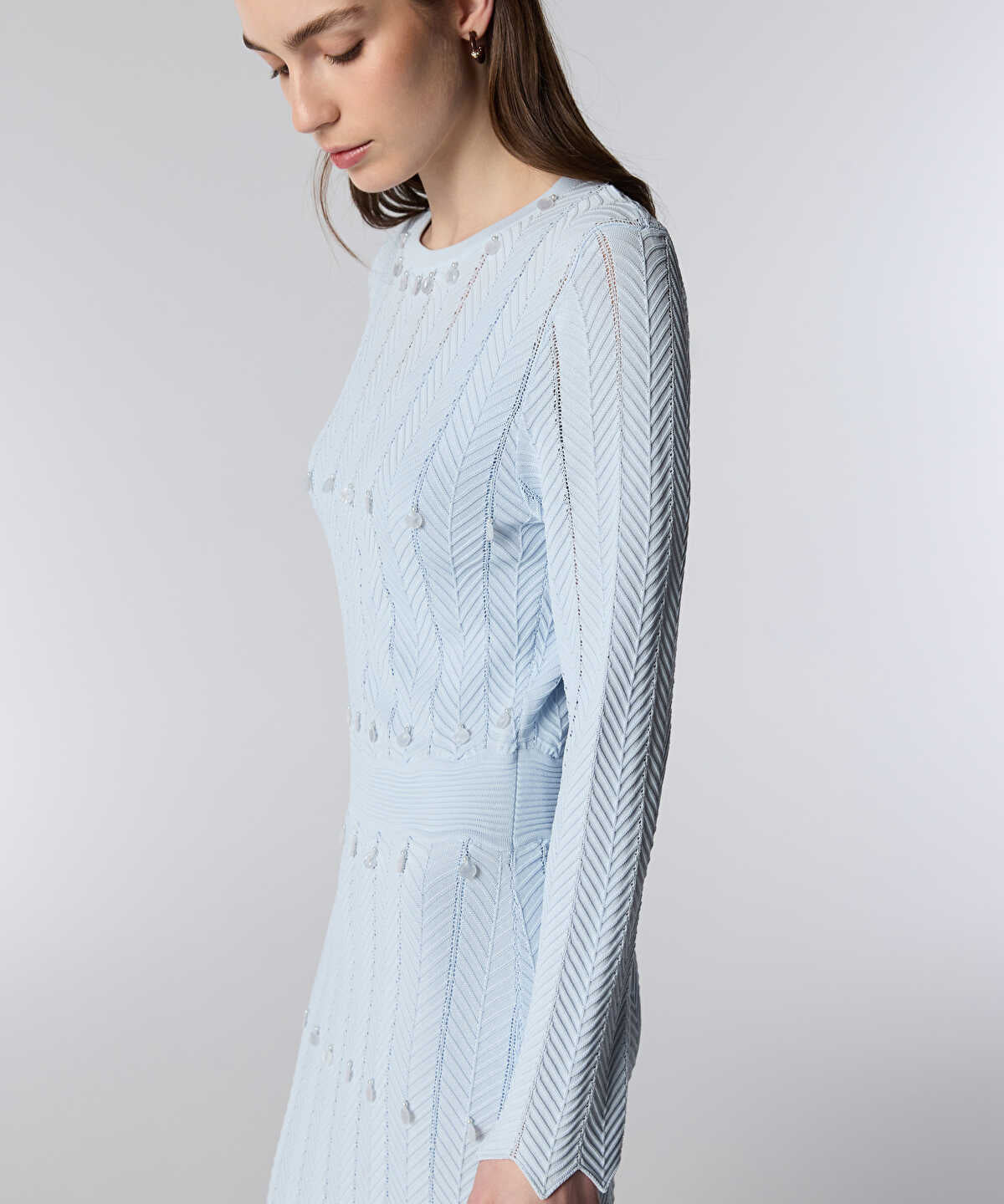 Sequin-Embellished Knit Dress