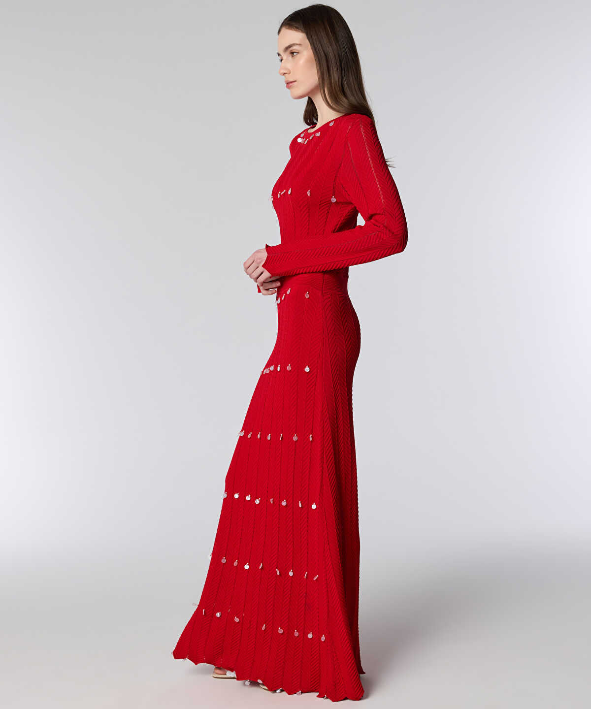 Sequin-Embellished Knit Dress