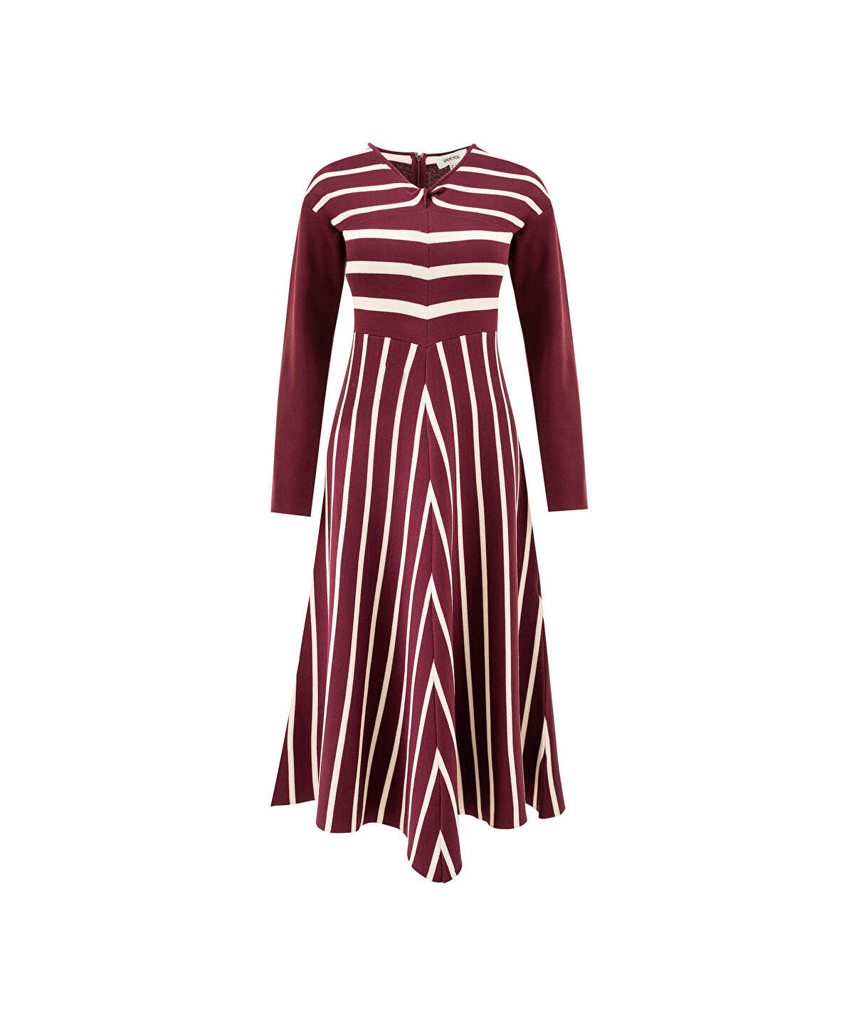 Striped Knit Midi Dress