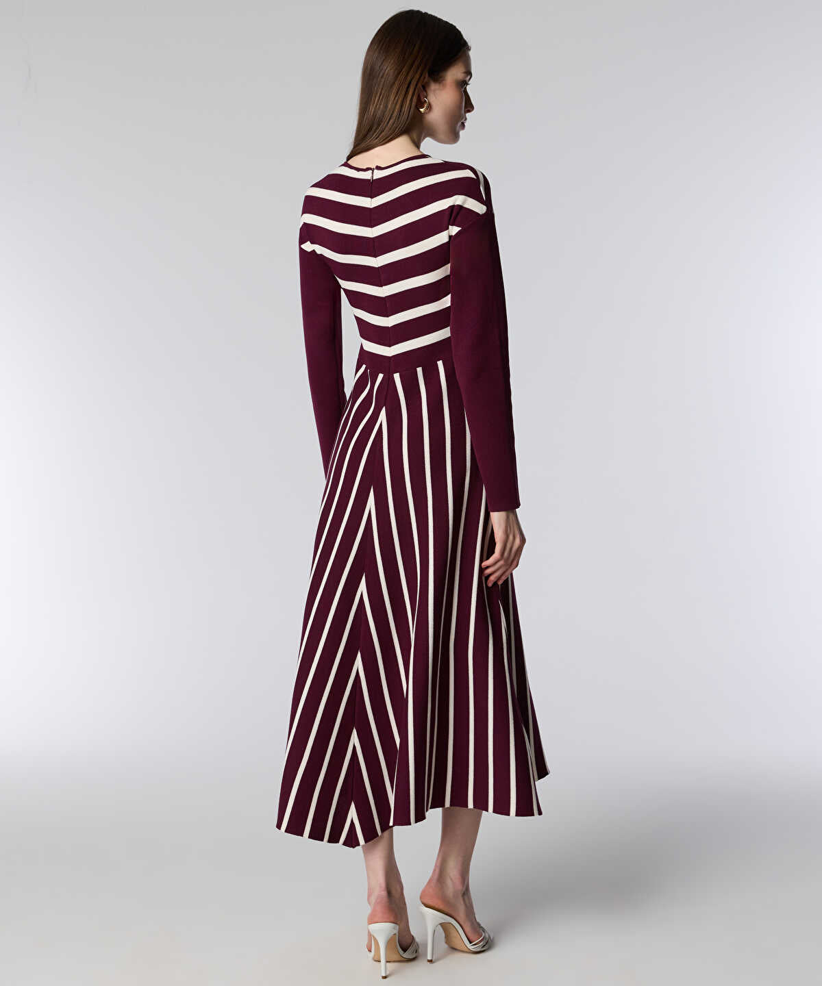 Striped Knit Midi Dress
