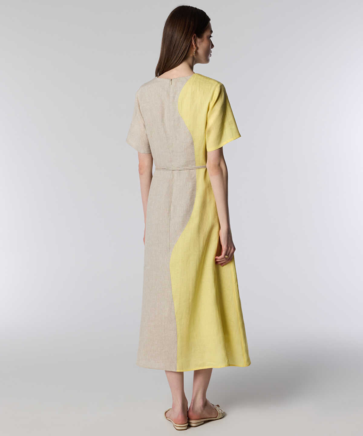 Embroidered Color-Block Dress