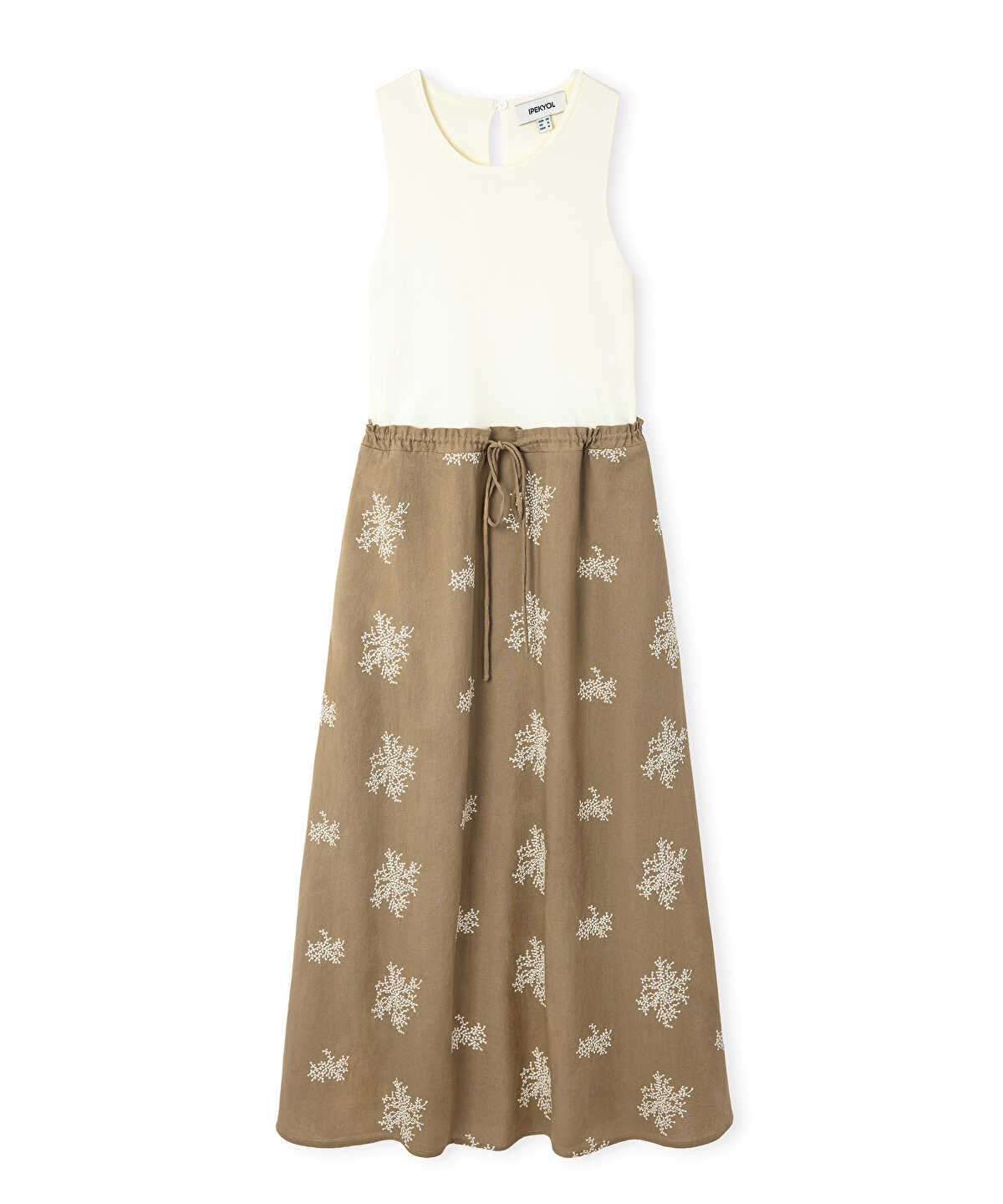 Color-Block Embroidered Dress