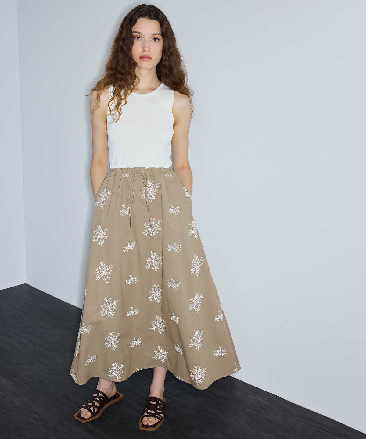 Color-Block Embroidered Dress