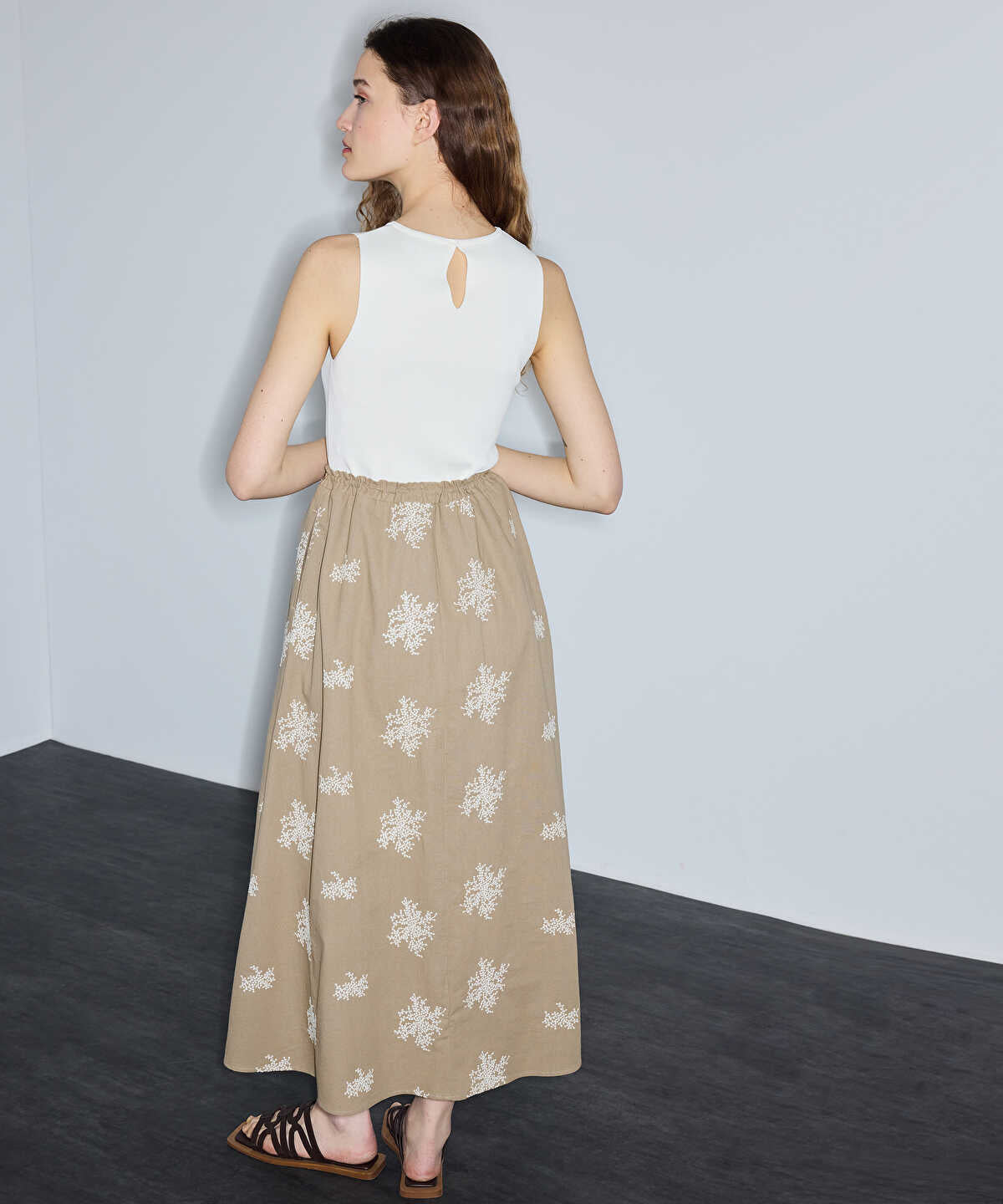 Color-Block Embroidered Dress