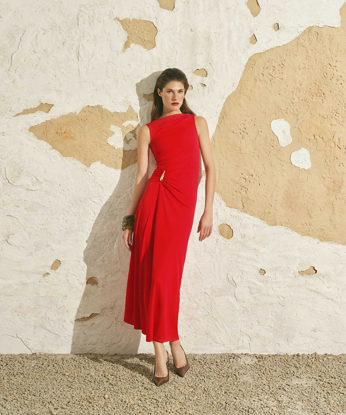Embellished Gathered Dress