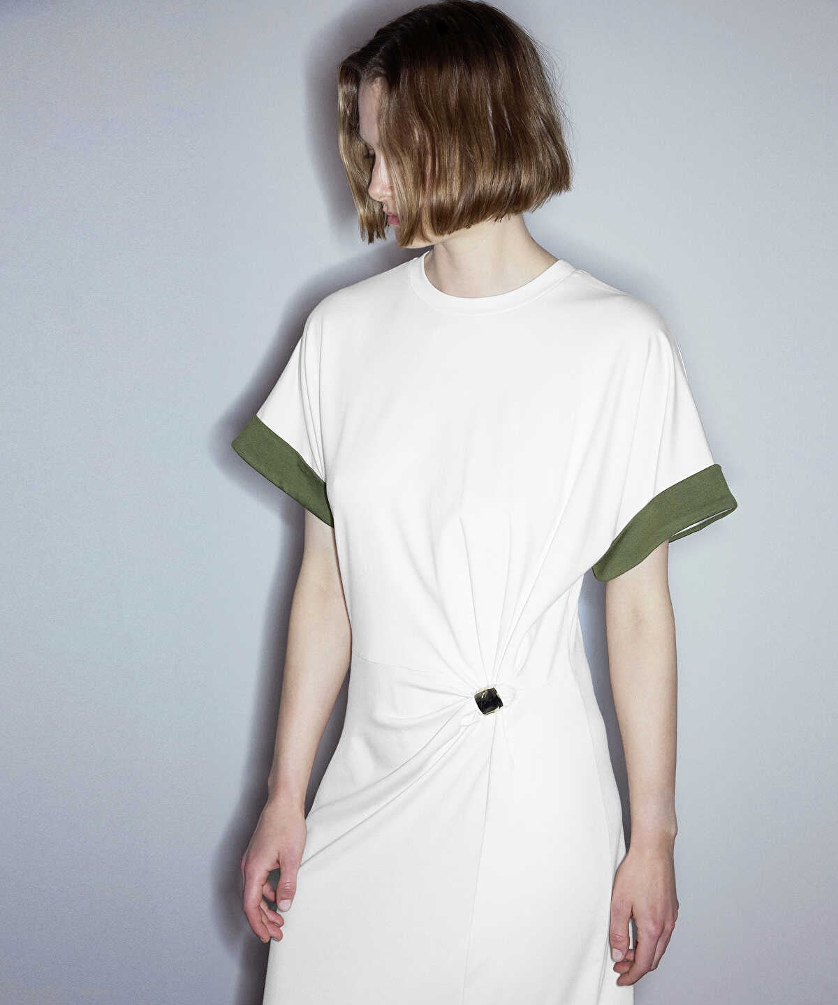 Metal-Accented Jersey Dress