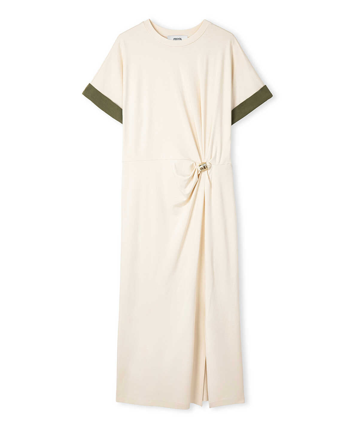 Metal-Accented Jersey Dress