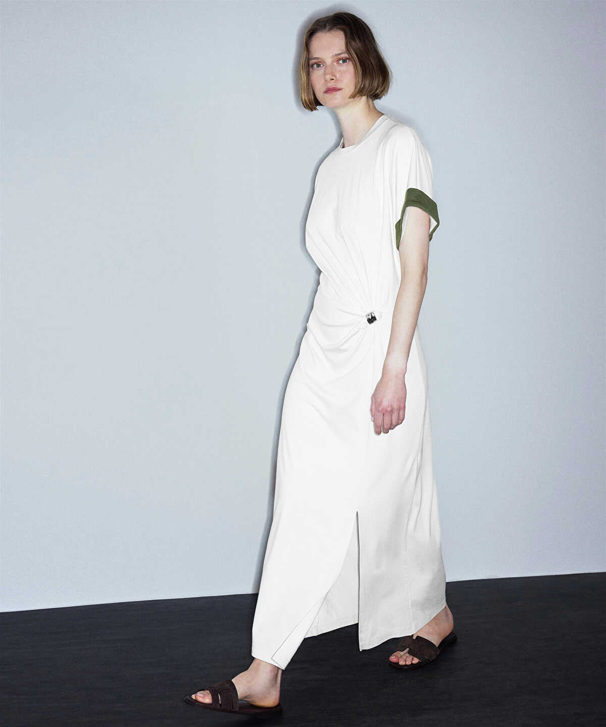 Metal-Accented Jersey Dress
