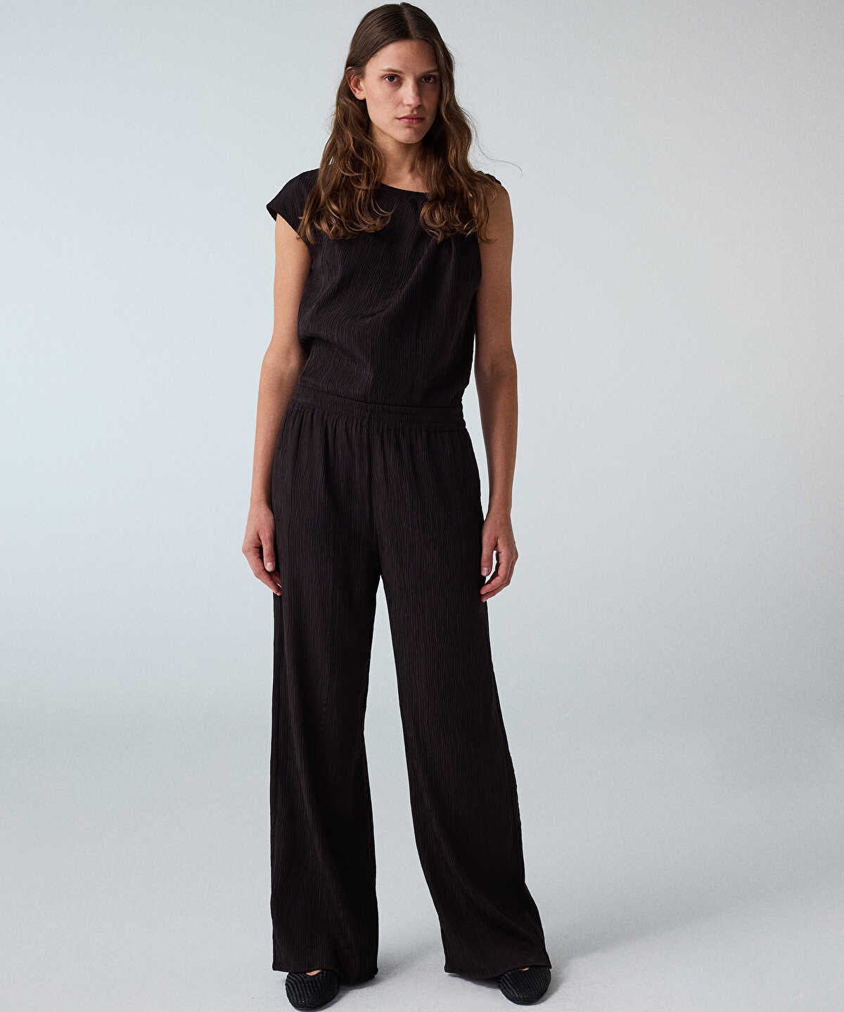 Crinkle-Effect Trousers