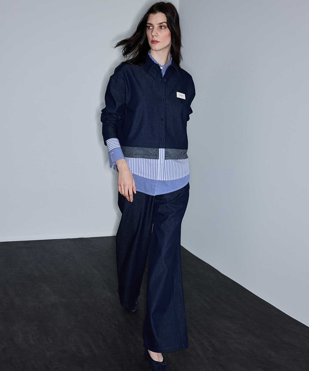 Triple Layer Contrast Waist Trousers