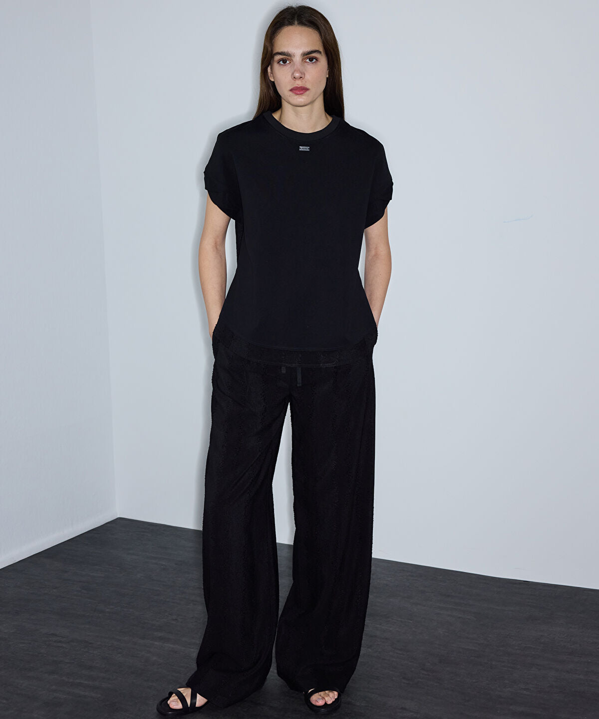 Jacquard Wide-Leg Trousers