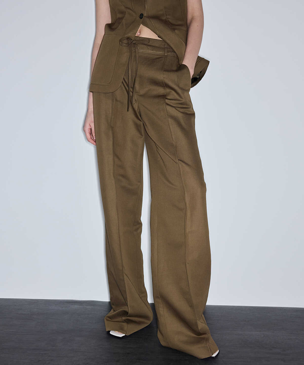 Belted Wide Leg Trousers