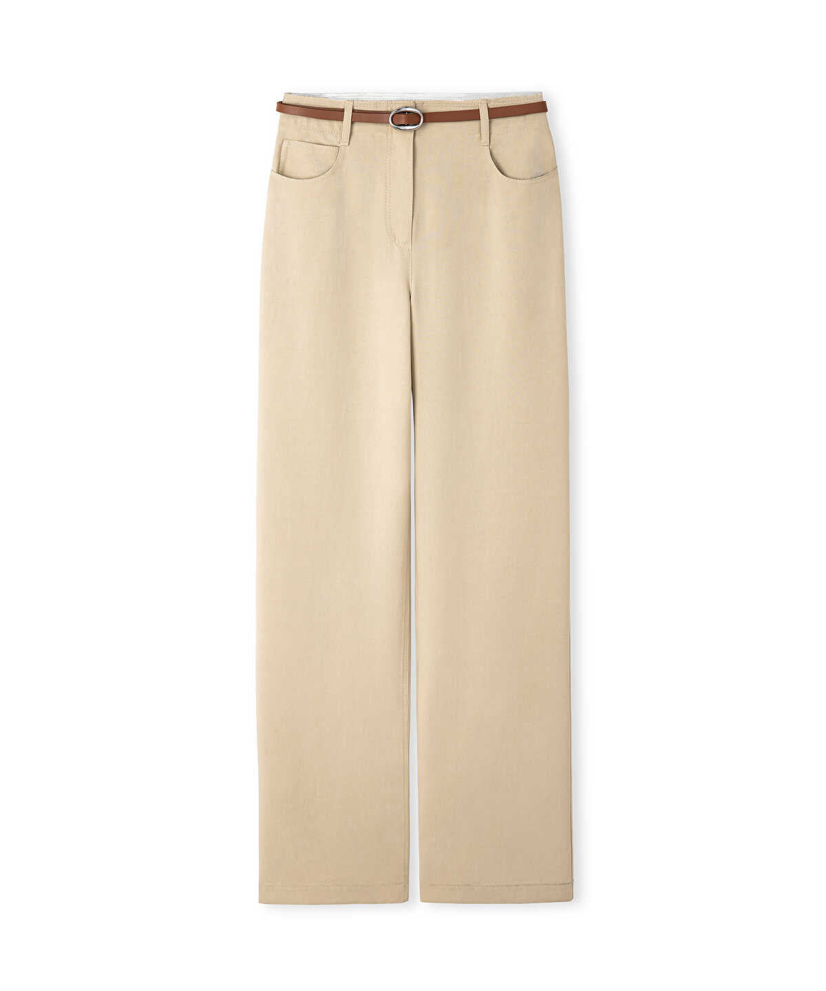 Belted Straight Trousers